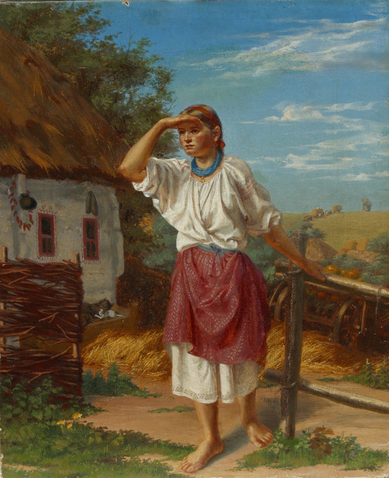 Іванова (Раєвська-Іванова) Марія Дмитрівна. Дівчина біля хати. 1868
